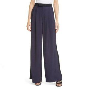 La Ligne wide leg navy tuxedo pants